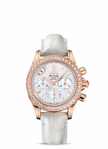 Omega De Ville Co-Axial 35 Chronograph Red Gold / Diamond / Silver 422.58.35.50.05.001 (42258355005001)